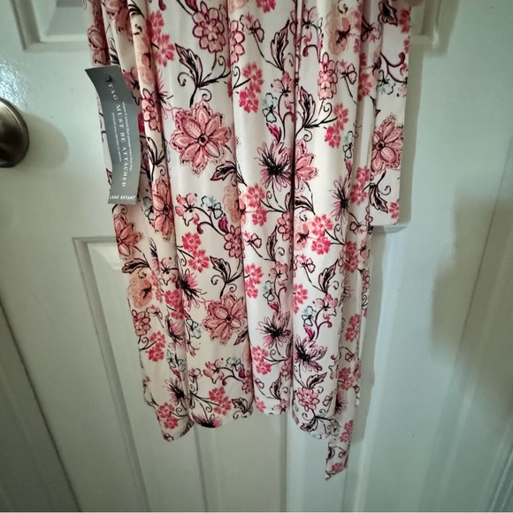 Lane Bryant 3/4-Sleeve Faux-Wrap Jersey Midi Dress pink floral 26/28 NWT - Picture 8 of 15